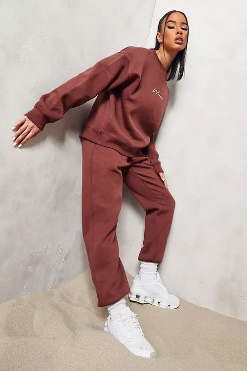 Woman Embroidered Sweater Tracksuit | Boohoo.com (US & CA)