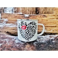 Valentines Day Coffee Mug, Valentine Gift, Leapard Print Heart Gift For Her | Etsy (US)
