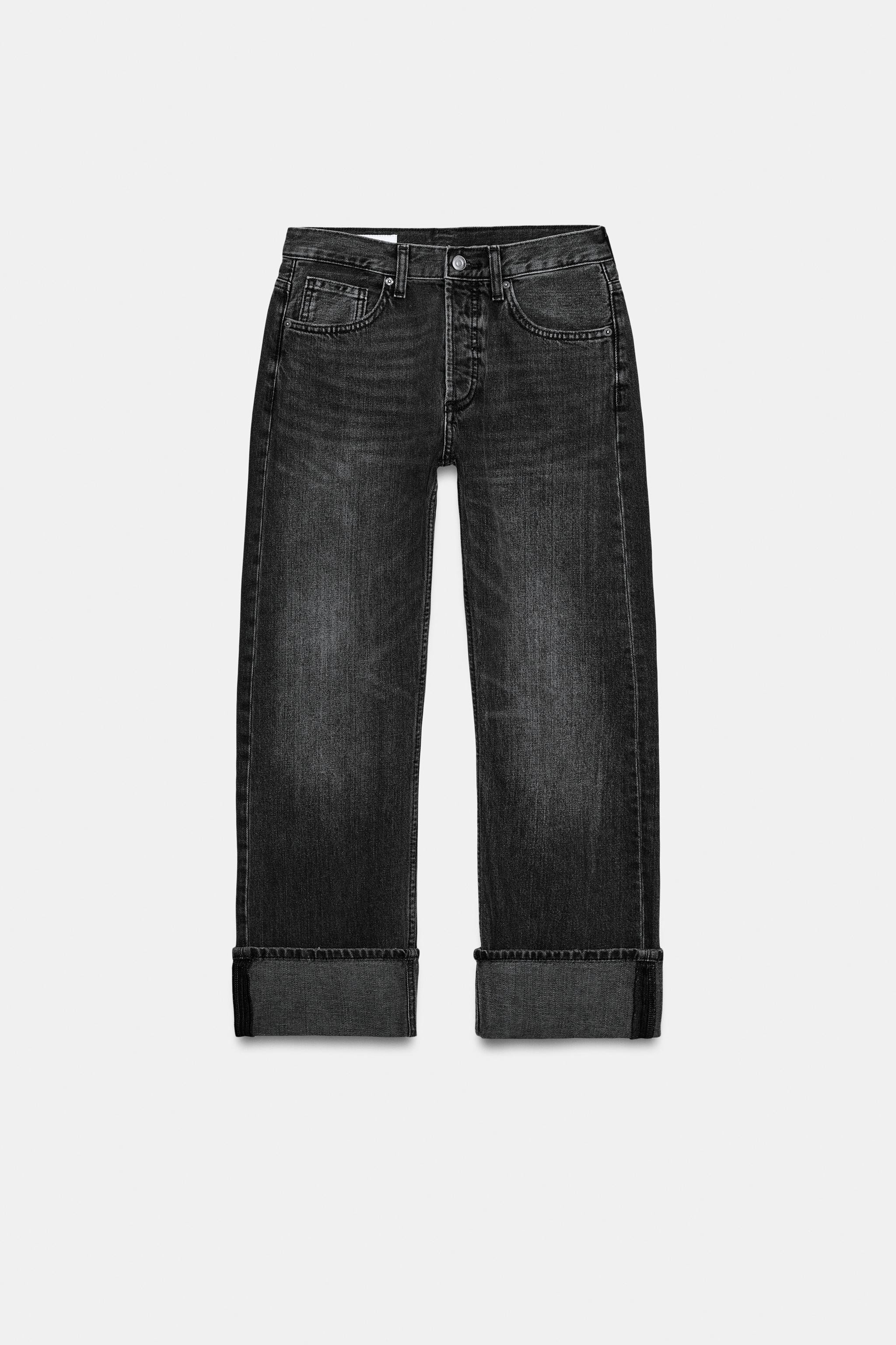 TRF MID-RISE STRAIGHT FOLDED JEANS | Zara US