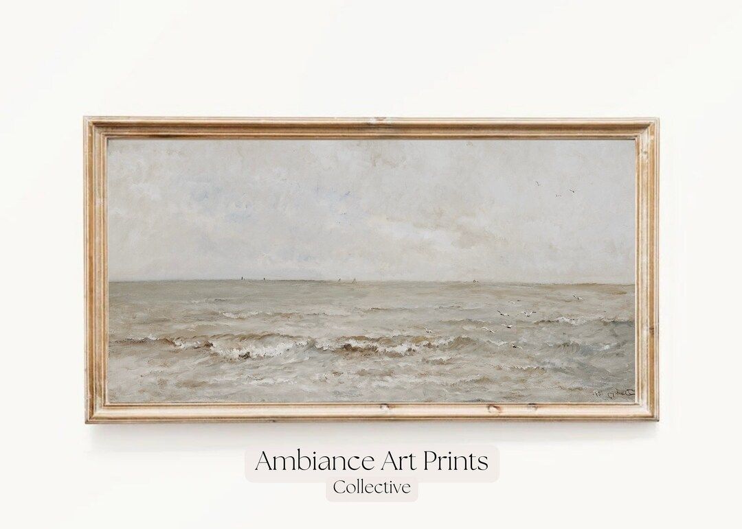 Long Landscape Painting Wall Art | Panoramic Seascape Oil Painting | Narrow Horizontal Prints | M... | Etsy (US)