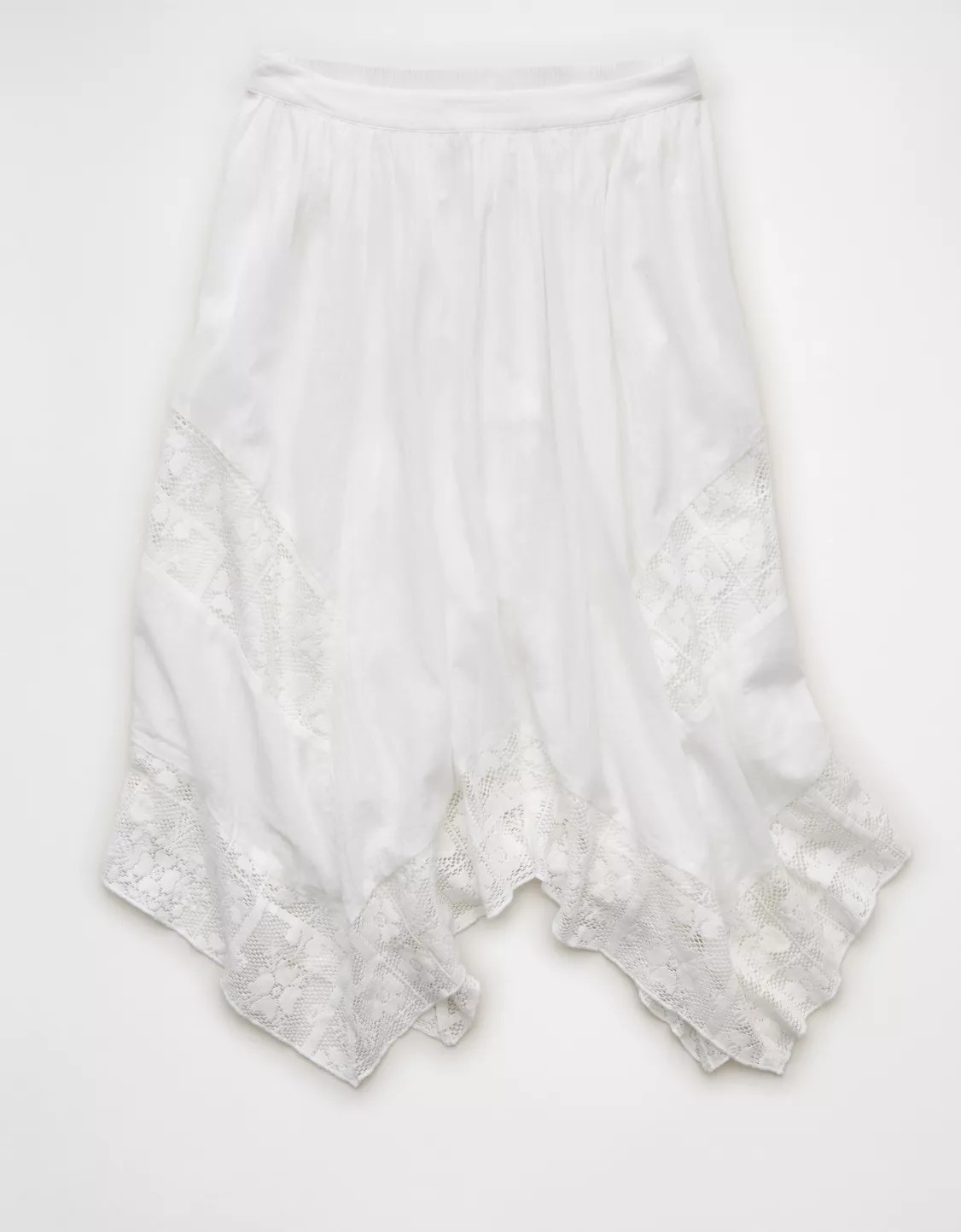 AE High-Waisted Lace Insert Midi Skirt | American Eagle Outfitters (US & CA)