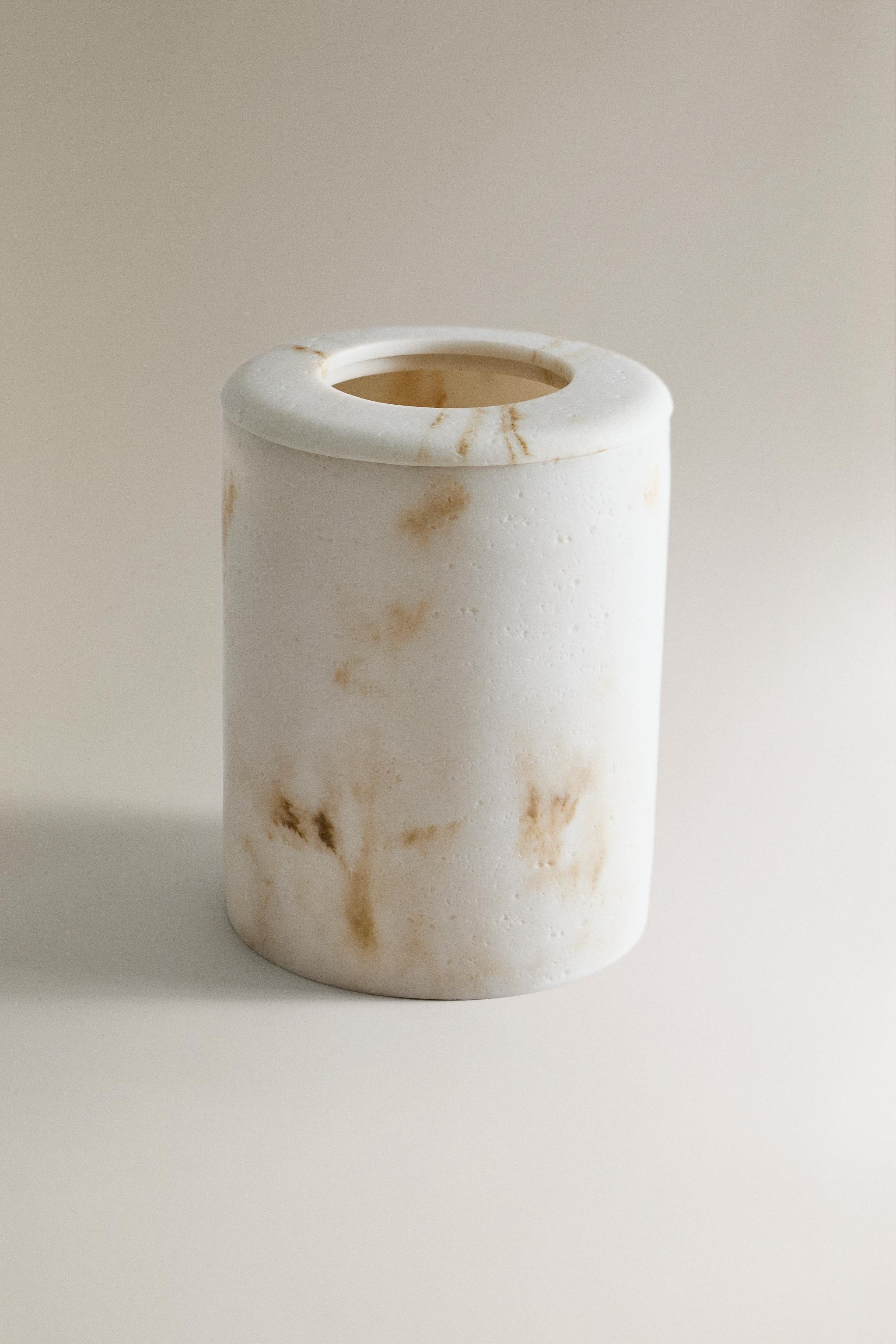 MARBLE-EFFECT BATHROOM TRASH CAN | Zara US