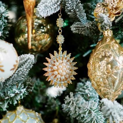 Pearl Starburst Double-Sided Ornament | Frontgate | Frontgate