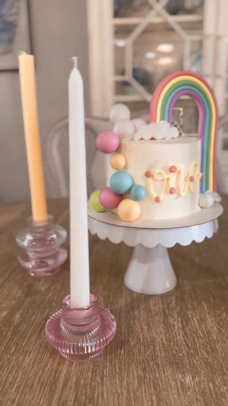 Still obsessing over the pastel home decor details I found for Goldie's birthday party decor. Including these stackable crystal candle holders from H&M and the translucent vase from Anthropologie  

#LTKfindsunder50 #LTKparties #LTKhome
