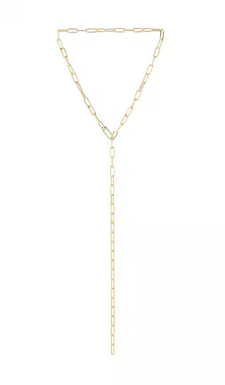 Kayla Long Lariat Chain in Gold | Revolve Clothing (Global)