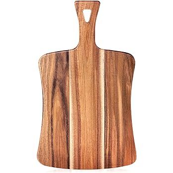 Acacia Wood Cutting Board with Handle for kitchen- EVNSIX Wooden Chopping Board Countertop for Me... | Amazon (US)