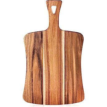 Acacia Wood Cutting Board with Handle for kitchen- EVNSIX Wooden Chopping Board Countertop for Me... | Amazon (US)