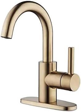 allen + roth Harlow Brushed Bronze 1-Handle 4-in Centerset WaterSense Bathroom Sink Faucet with D... | Amazon (US)