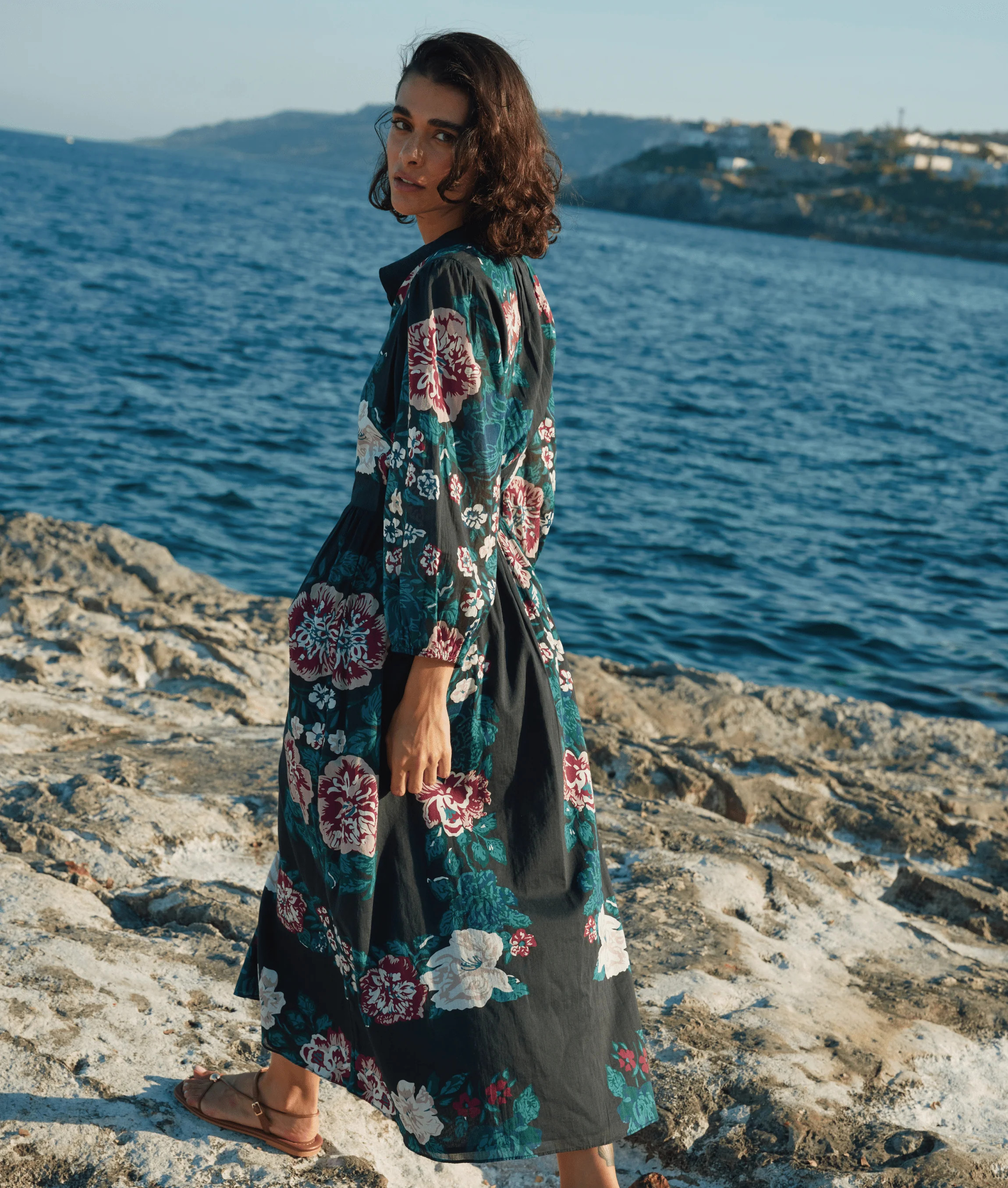 Donatella Midi Dress | Juliet Ebony | Cleobella