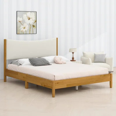 Modern Platform Bed With Boucle Headboard | Wayfair North America