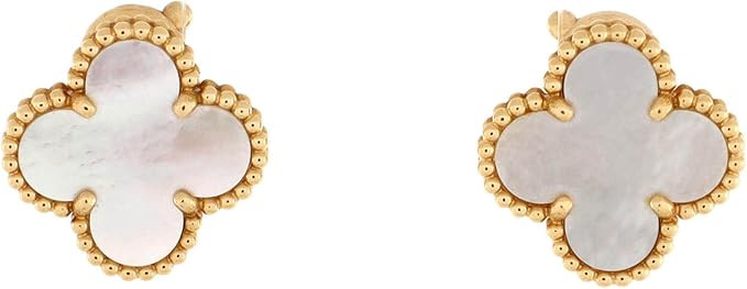 Amazon.com: Van Cleef & Arpels, Pre-Loved Vintage Alhambra Earrings 18K Yellow Gold and Mother of... | Amazon (US)