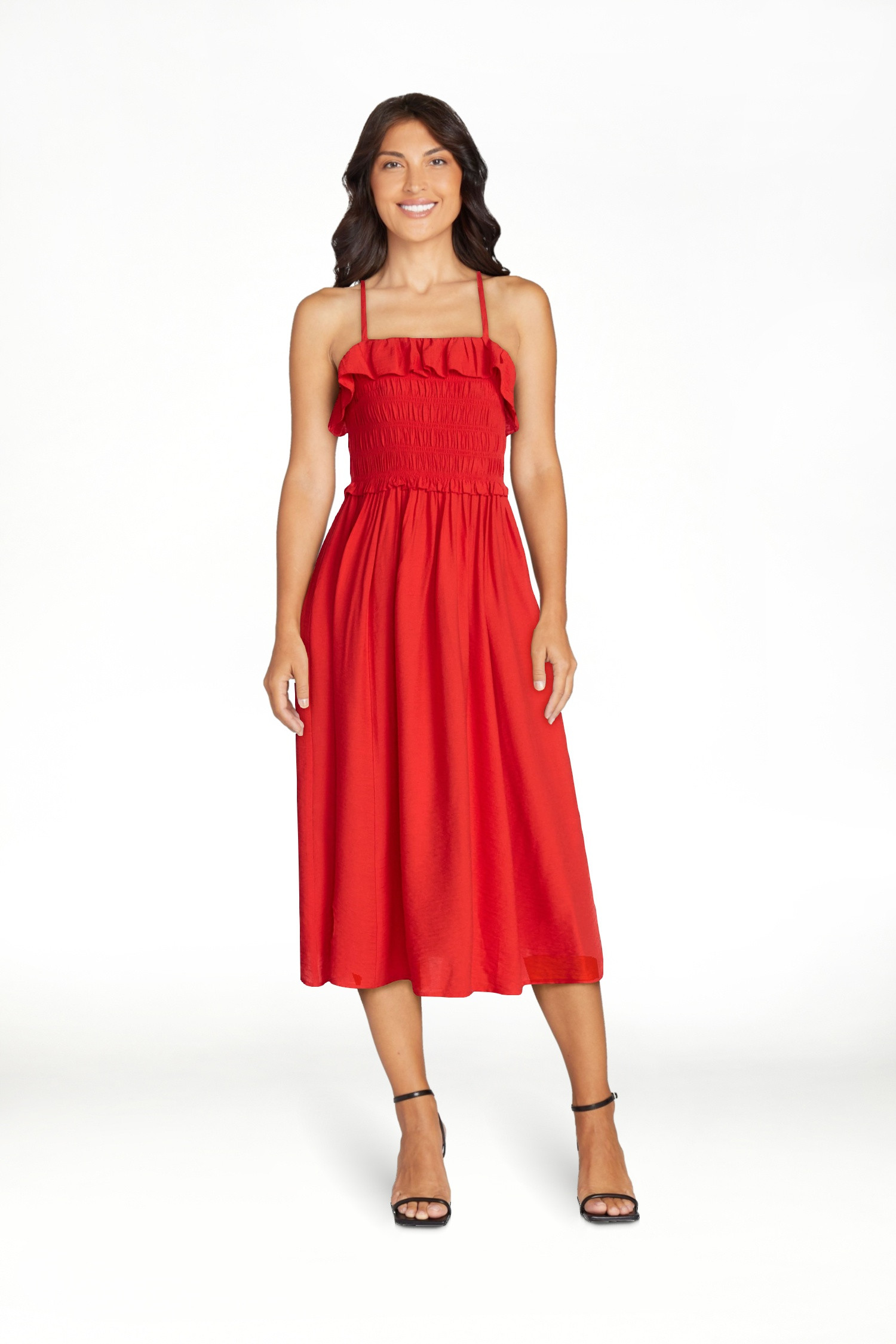 Time and Tru Women's Sleeveless Smocked Midi Dress, Sizes XS-XXXL | Walmart (US)