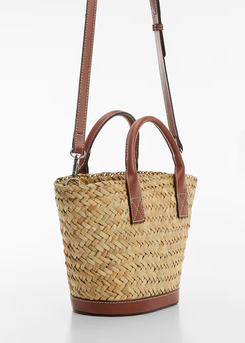 Natural fibre carrycot bag -  Women | Mango USA | MANGO (US)