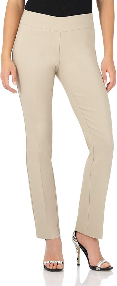Rekucci Women's Ease Into Comfort Stretchy Straight Leg Office Pant with Tummy Control | Amazon (US)