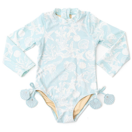 Snorkel Splash Girls Long Sleeve One Piece Swimsuit 6m-10 | Shade Critters