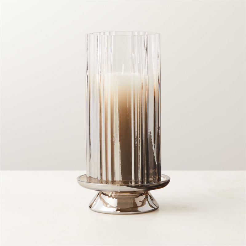 Lusto Modern Medium Glass Hurricane Candle Holder + Reviews | CB2 | CB2