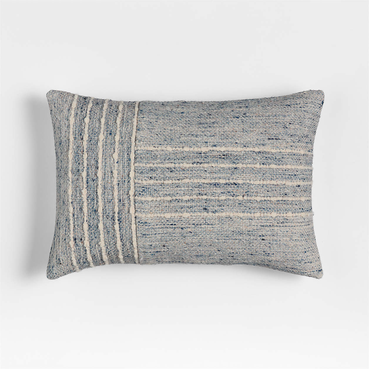 Bozeman Wool Blend 24"x16" Deep Indigo Throw Pillow with Feather Insert + Reviews | Crate & Barre... | Crate & Barrel