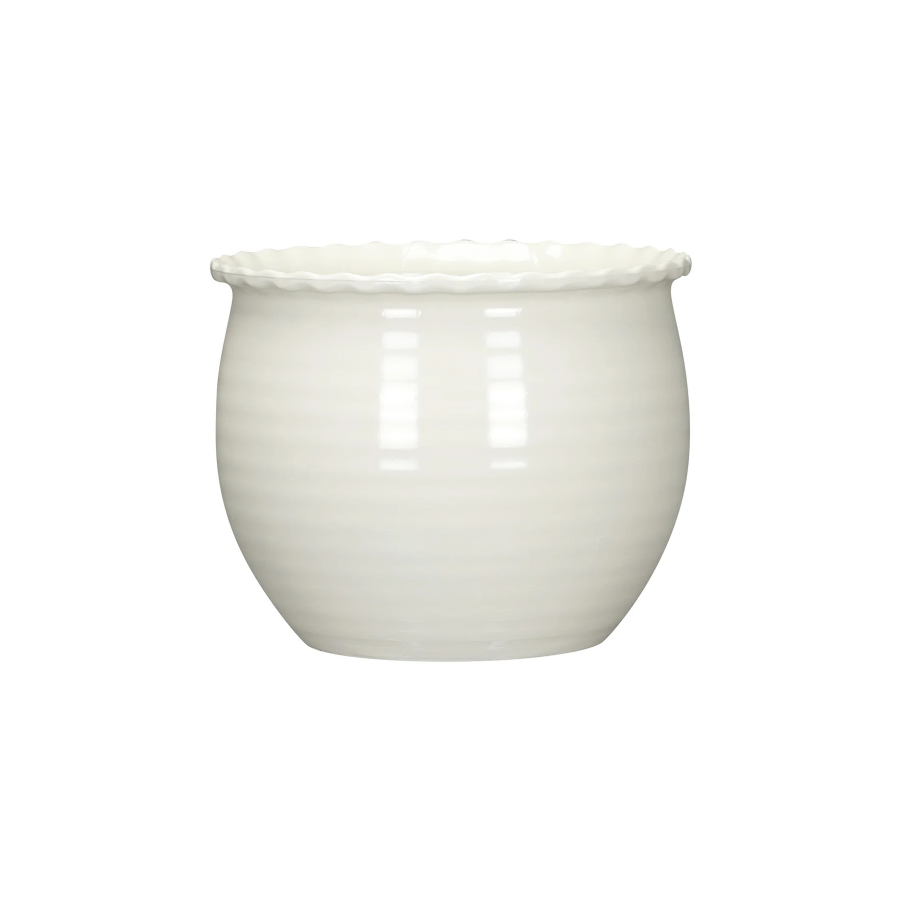 Mainstays Brooke 6" x 6" x 4.8" Round Vanilla Dream 100% Recycled Resin Planter | Walmart (US)
