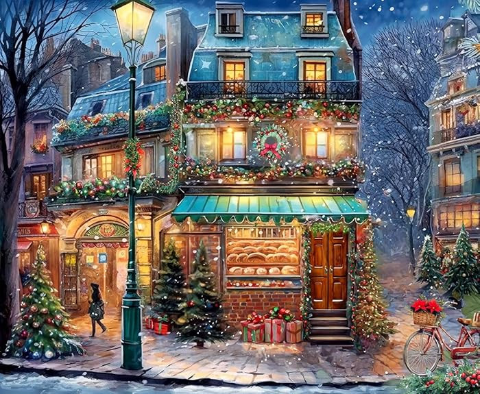 Springbok's Winter Wonderland Cafe 500 Piece Jigsaw Puzzle is a Picturesque Holiday Scene of a Co... | Amazon (US)