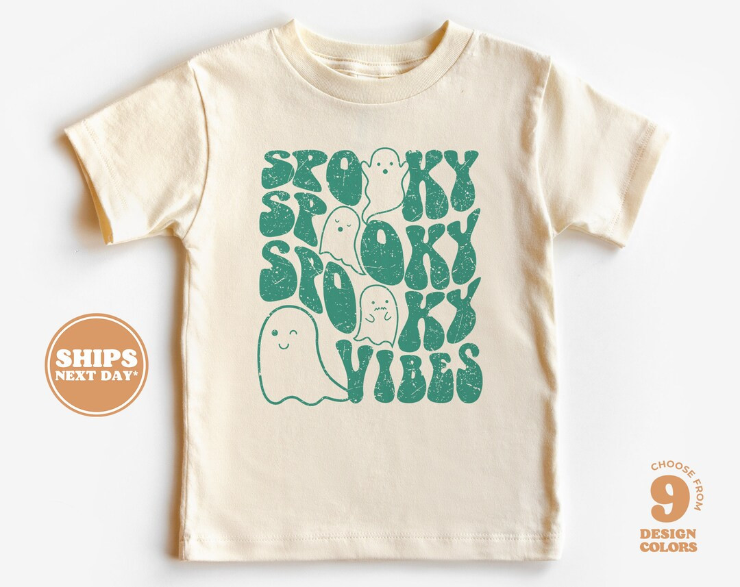 Spooky Vibes Toddler Shirt, Cute Fall Girls Boys Shirt, Toddler Youth Fall Tee, Retro Baby Bodysu... | Etsy (US)