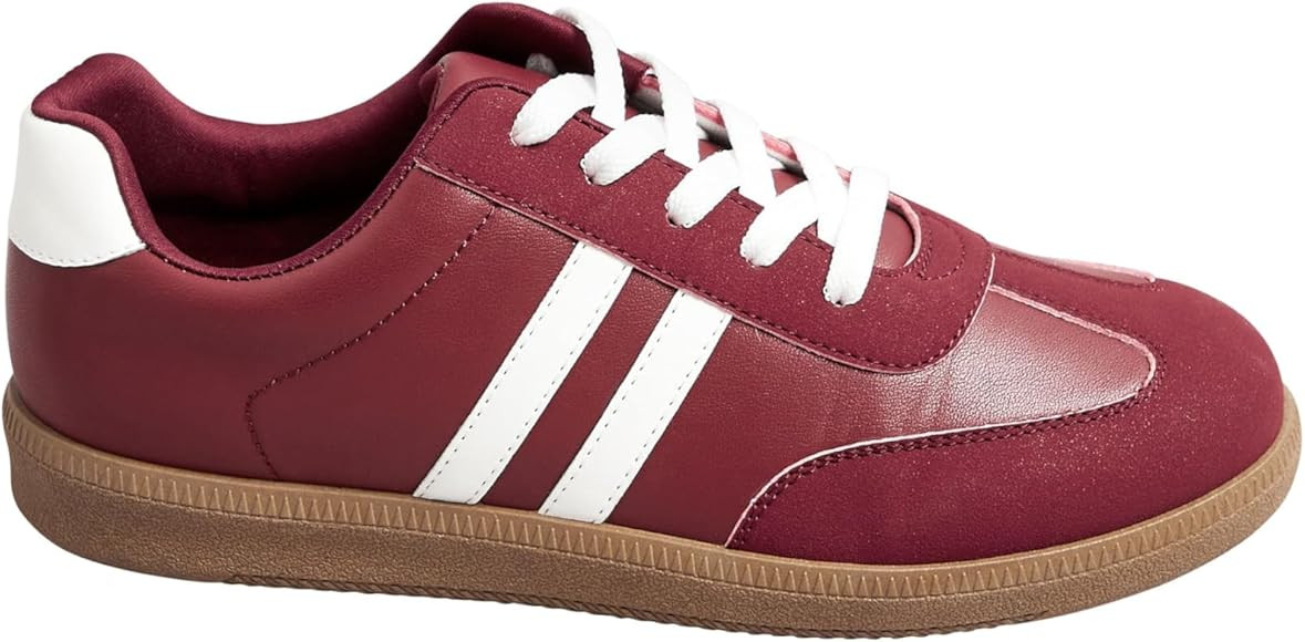 Yours - Red Retro Stripe Trainers in Extra Wide Eee Fit - Women's | Amazon (UK)