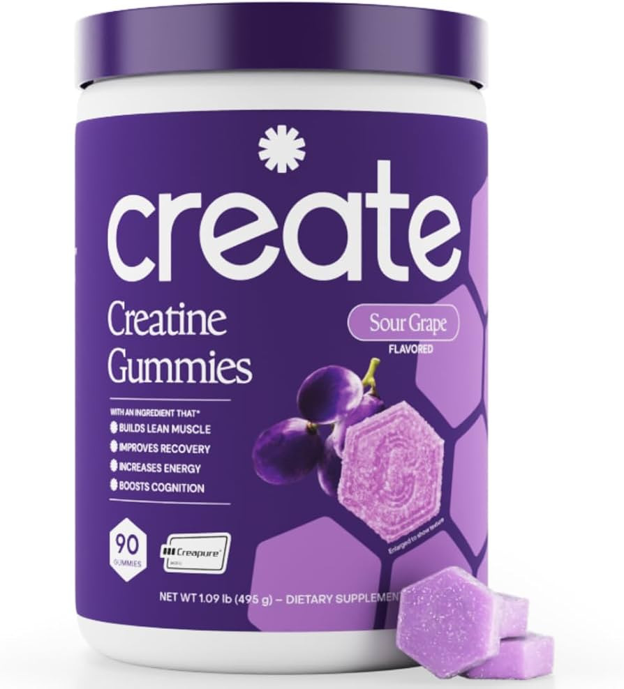Create Creatine Gummies \u2013 Energy & Strength \u2013 90ct \u2013 Sour Grape | Amazon (US)