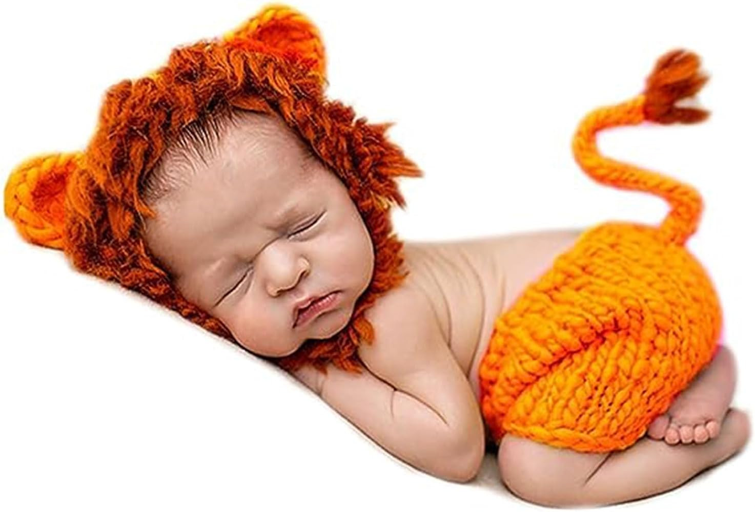AIXIANG Handmade Baby Halloween Costume Newborn Baby Photo Props Baby Boy Lion Cap and Pants Outf... | Amazon (US)