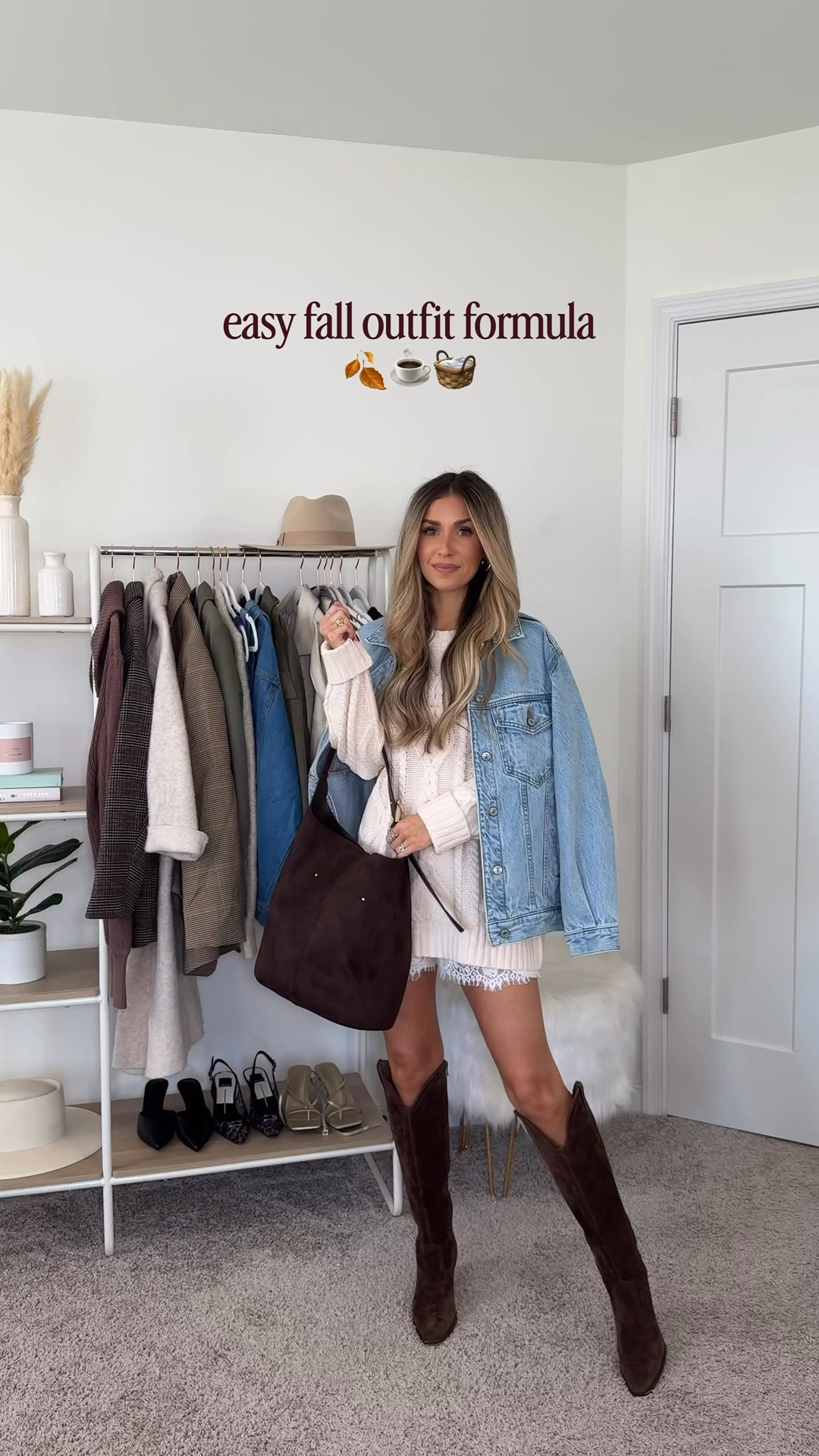 Easy fall outfit formula 🤍✨🍂 wearing a xs in the satin lace shorts and denim jacket & size small in the sweater

Fall outfit 
Fall style
Amazon fashion 
Amazon style
Amazon sweater
Casual chic outfit 
Elevated casual outfit 
Date night outfit 
Pumpkin patch outfit

#LTKootd #LTKgrwm #LTKSeasonal