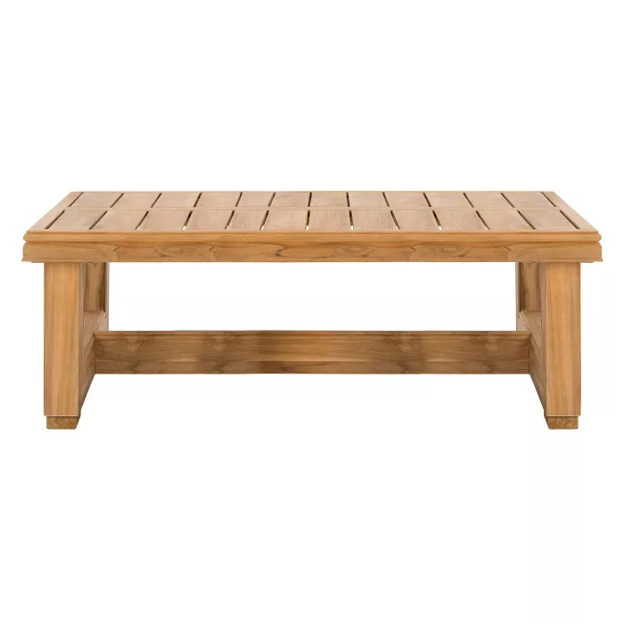 Montford Teak Coffee Table Teak/Beige - Safavieh | Target