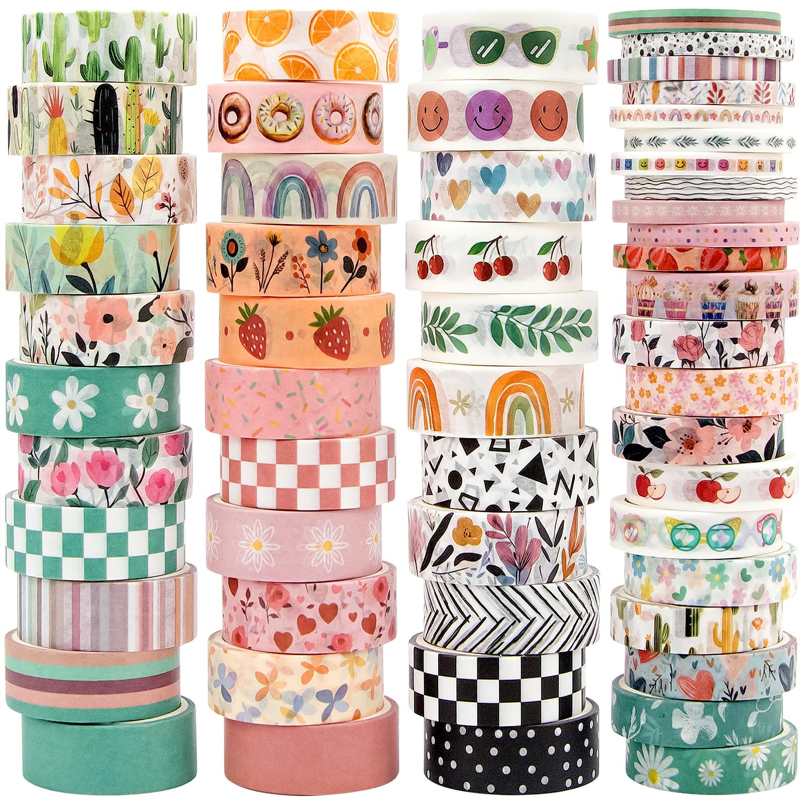 55 Rolls Holiday Washi Tape Set - Decorative Tape Seasonal Bohemian Colored Tape, Cute Washi Tape... | Amazon (US)
