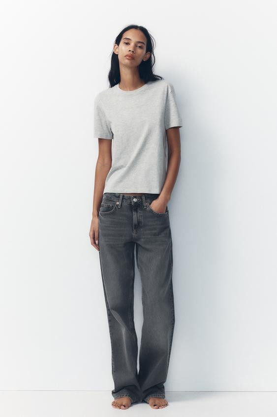 TRF WIDE-LEG MID-WAIST JEANS | Zara UK
