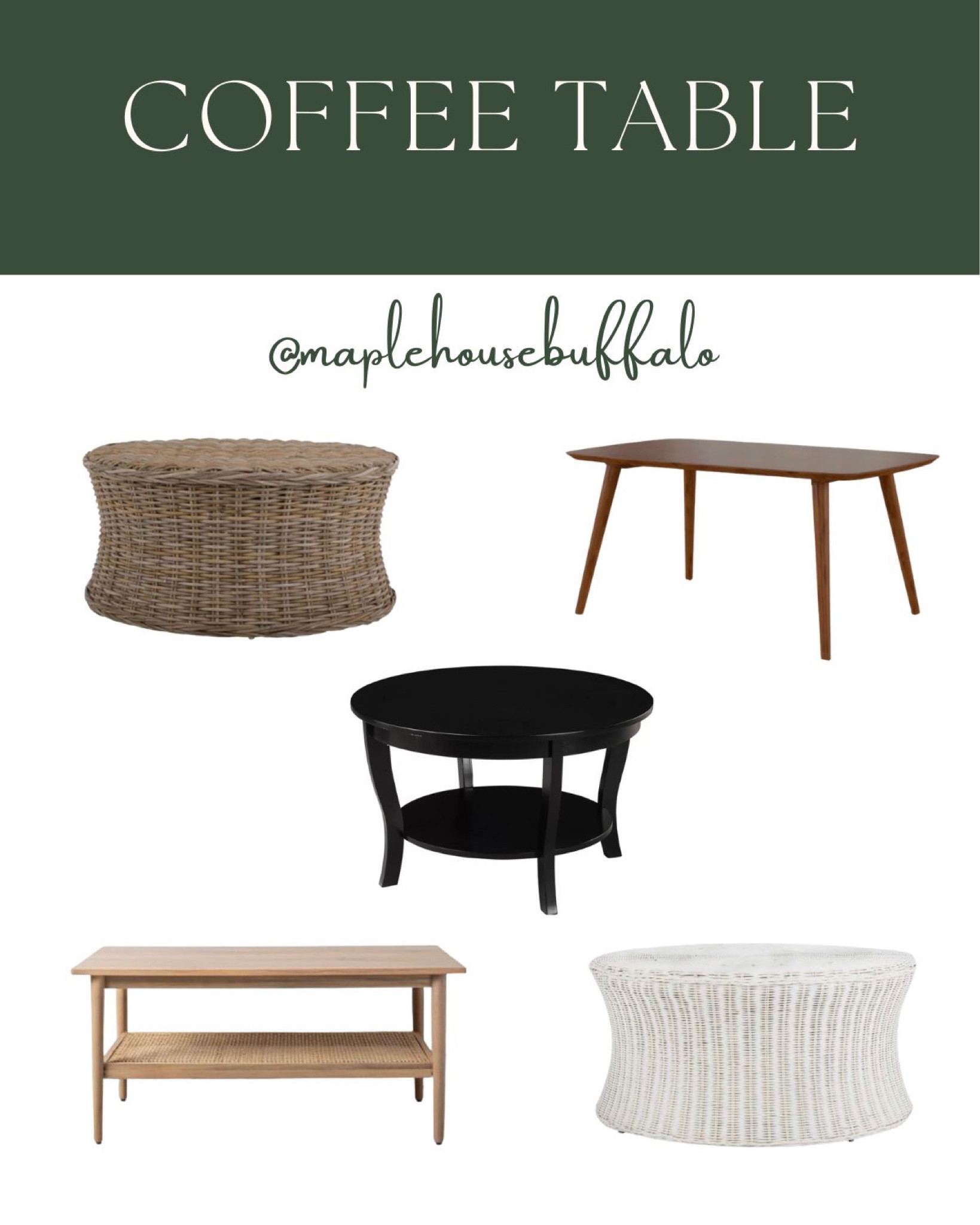 Coffee table - drum table - rattan / black coffee table - woven sea grass coffee table - child safe coffee table 

#LTKhome #LTKFind #LTKstyletip