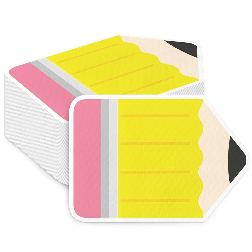50Pcs Pencil Shaped Paper Napkins Back to School Decorations Yellow Pencil Guest Napkins First Da... | Amazon (US)