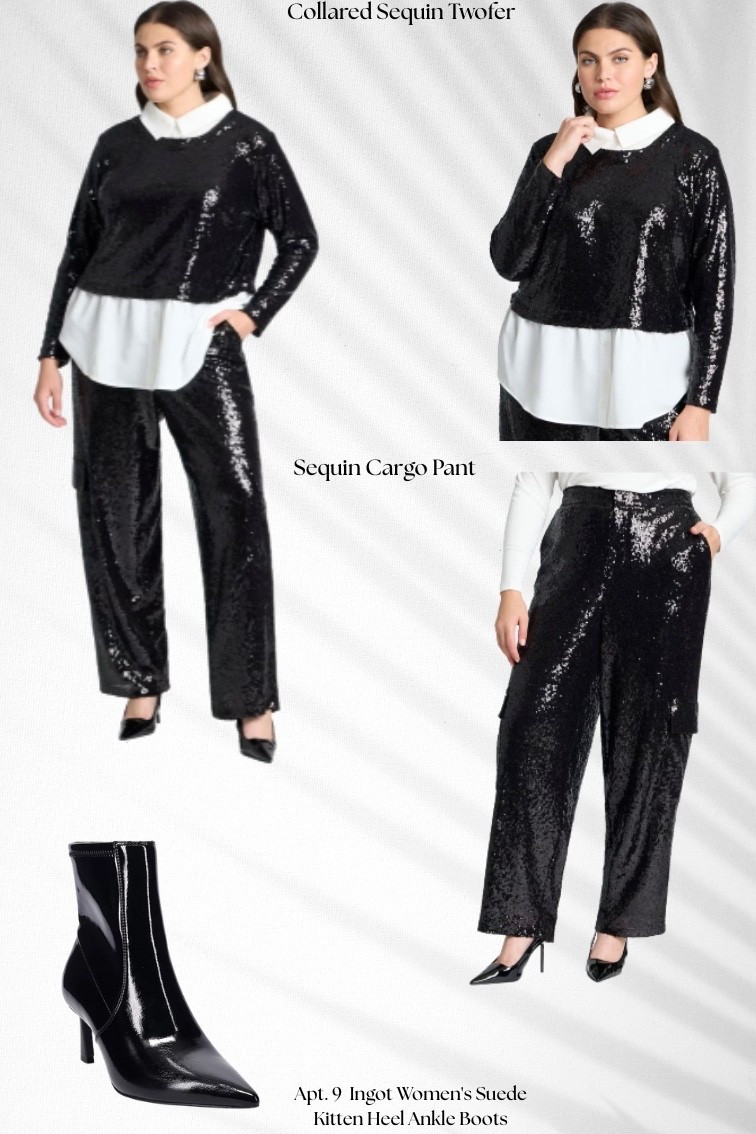 Chic festive outfit! Perfect for a date or even family dinner! Sequin elevated 🔥

#LTKootd #LTKSaleAlert #LTKPlusSize