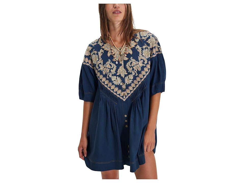 Free People Orson Mini Women's Dress Indigo Combo : XS (Women's 0-2), Cotton | Zappos