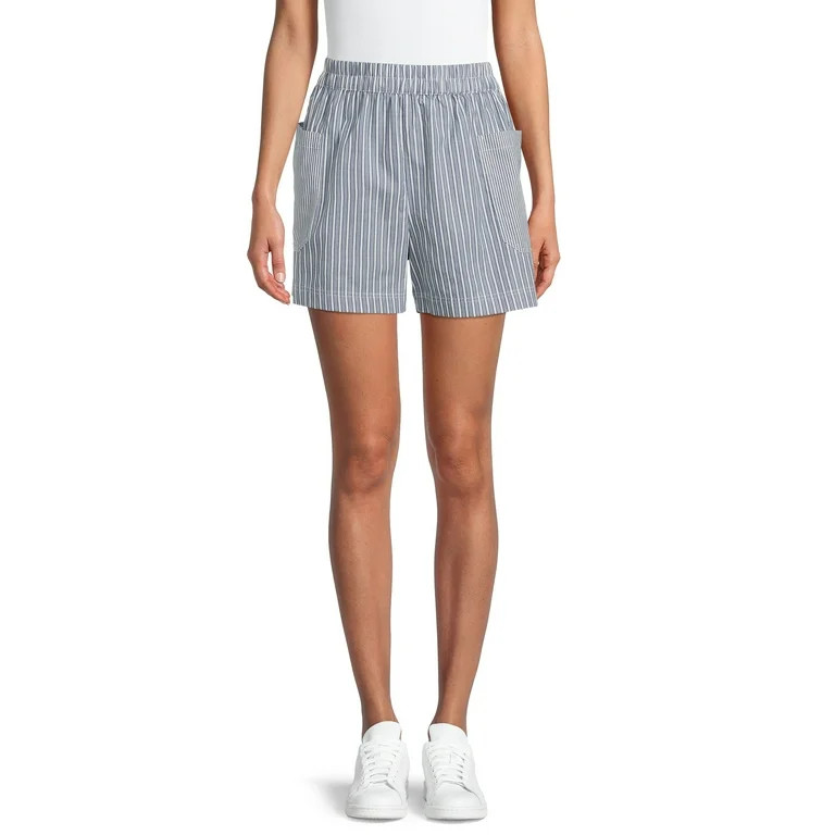 Time and Tru Women's Mixed Stripe Pull-On Short, Sizes XS-XXXL (Women's and Women's Plus) | Walmart (US)