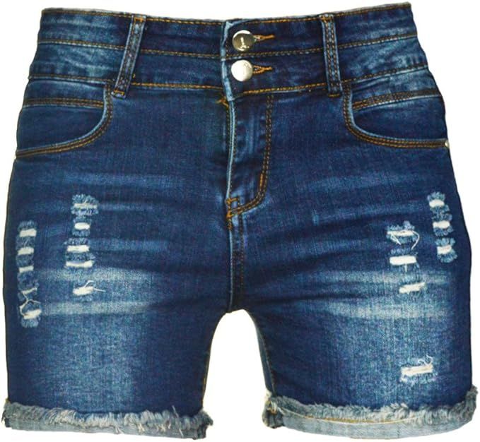 PHOENISING Women's Sexy Stretchy Fabric Hot Pants Distressed Denim Shorts,Size 2-16 | Amazon (US)