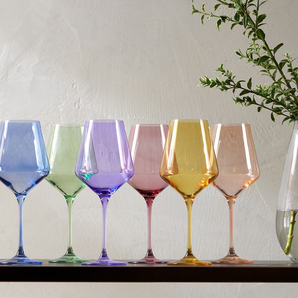 Estelle Colored Glass Stemmed Wine Glass (Set of 6) | West Elm (US)