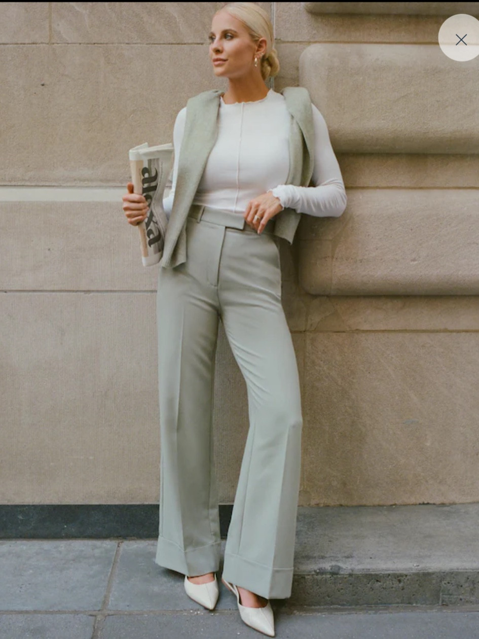 Cuffed Hem Tailored Wide Leg Pant Curated On Ltk