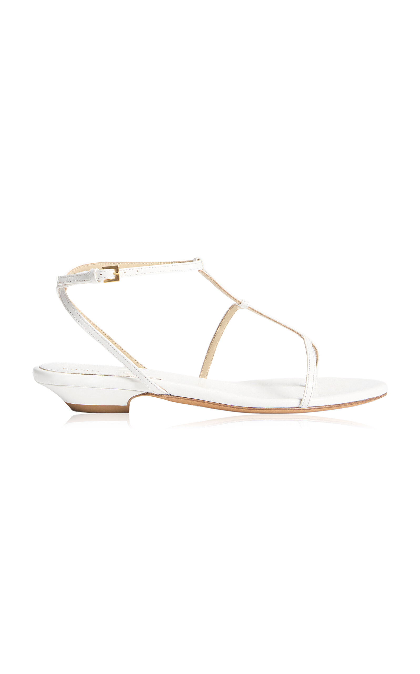 Khaite - Jones Flat Leather Sandals - White - IT 39.5 - Only At Moda Operandi | Moda Operandi (Global)