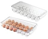 iDesign Plastic Egg Holder for Refrigerator with Handle and Lid, BPA-Free Fridge Storage Organizer f | Amazon (US)