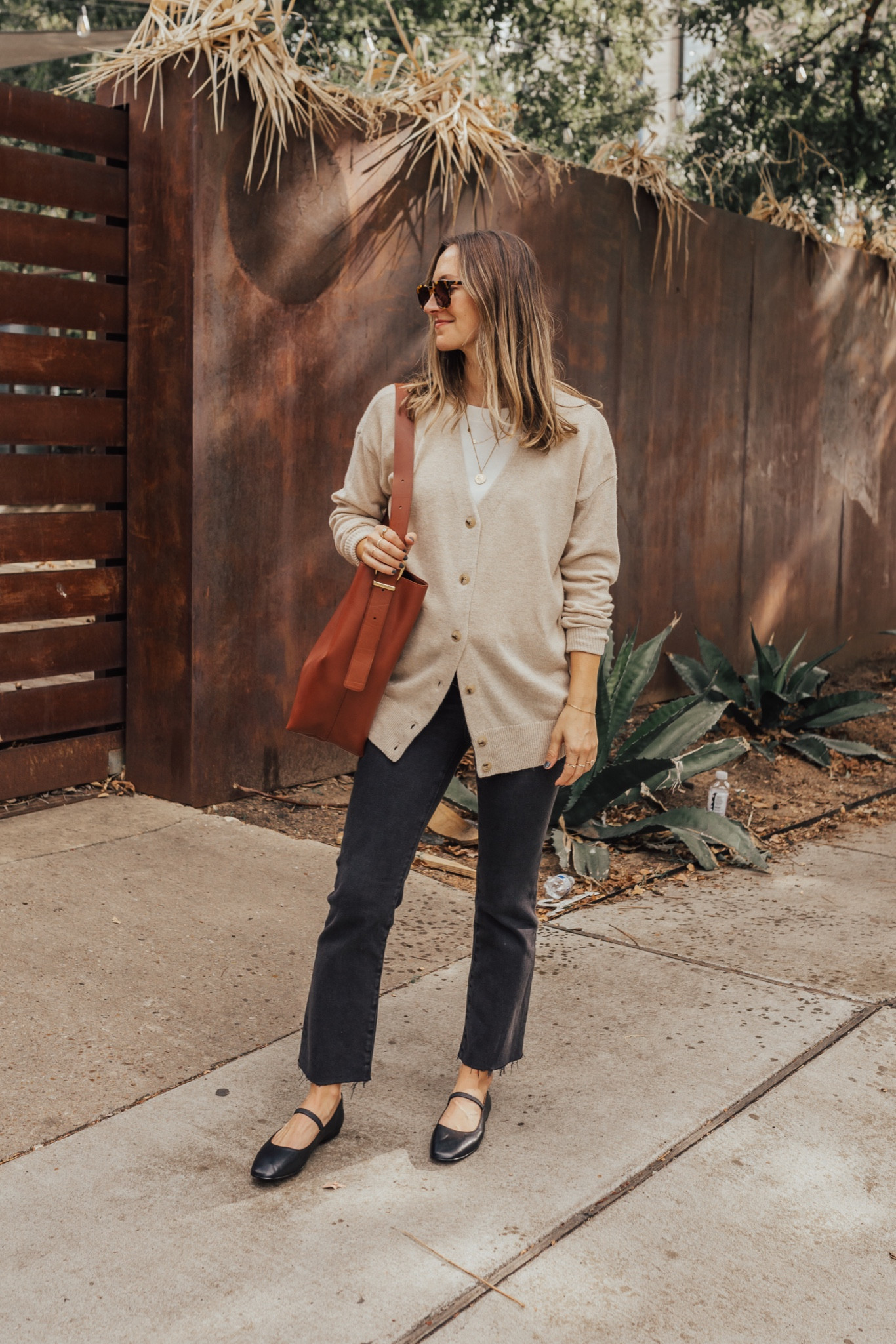 This cardigan is dreamy and will be worn on repeat! Wearing size small. Jeans fit TTS (mine held together by a rubber band 🤪 20 weeks preggo!) and THE most beautiful ballet flats. Hands down amazing quality and a great price, fit TTS. #LTKxMadewell 

#LTKshoecrush #LTKbump