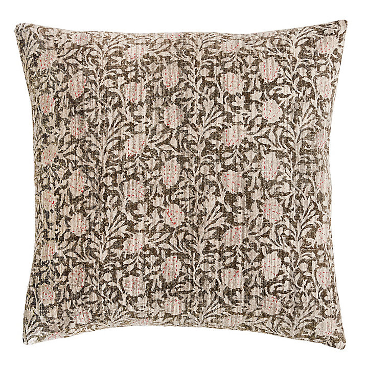 Anouk Pillow Cover Hand Printed Cotton Canvas with Reversible Design | Ballard Designs, Inc.