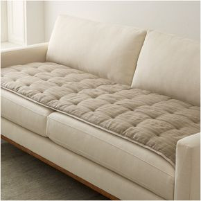 Reversible Quilted Sofa Overlay | West Elm (US)