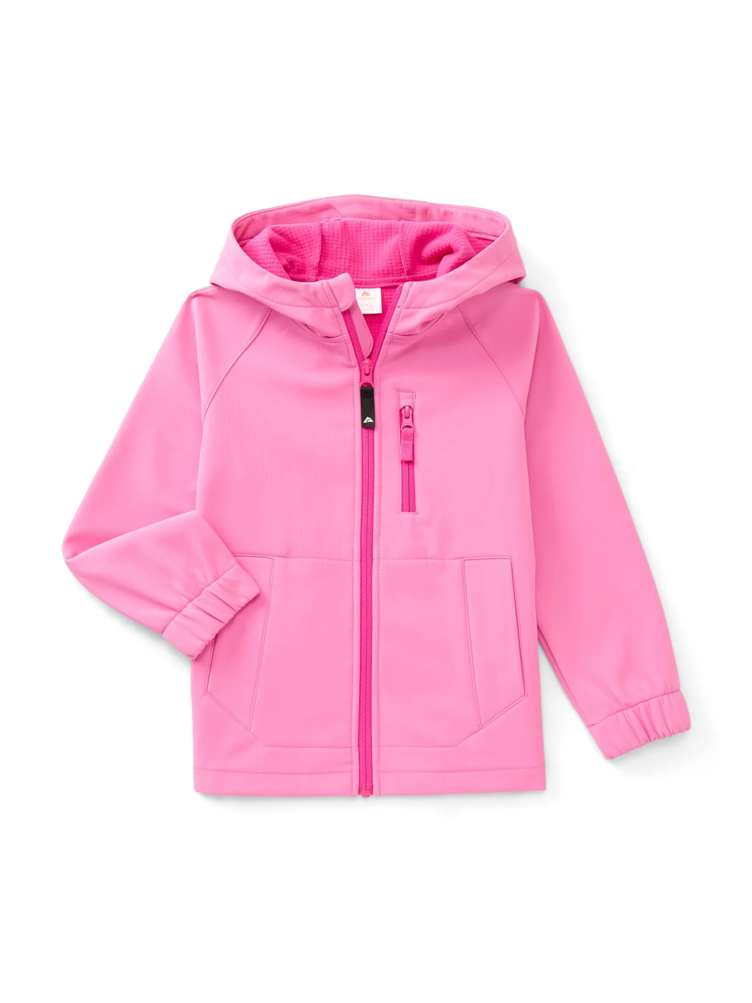 Ozark Trail Girls Zip Up Softshell Jacket with Hood, Sizes 4-18 | Walmart (US)
