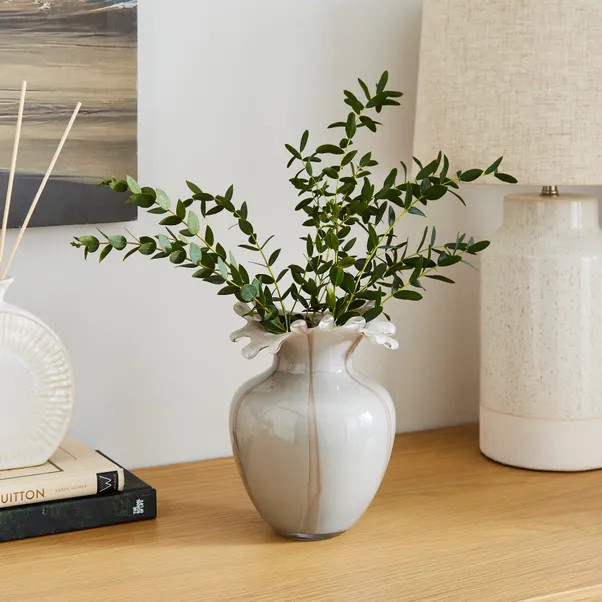 Striped Handkerchief Opaque Glass Vase | Dunelm