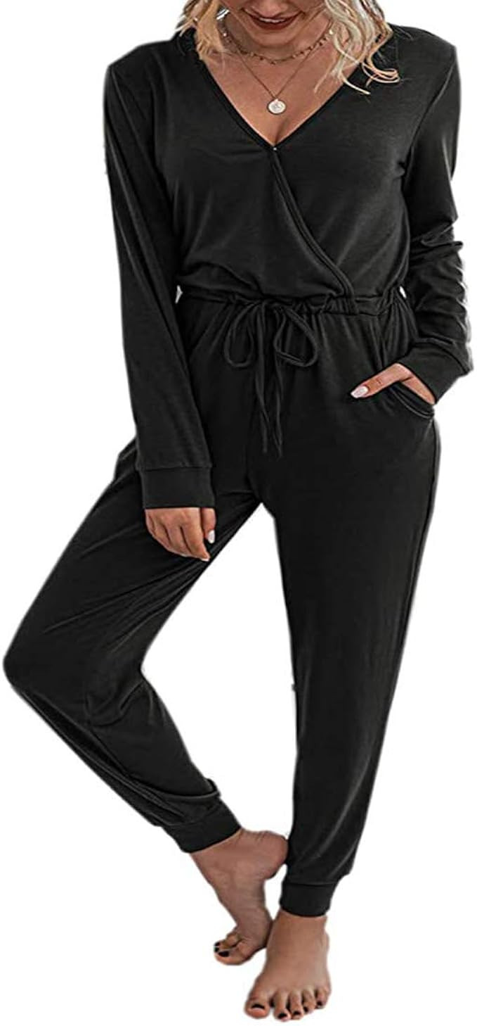 Edjude Womens Sleeveless Jumpsuit Lasies Scoop/V Neck Rompers Casual Loose Short Rompers with Poc... | Amazon (CA)