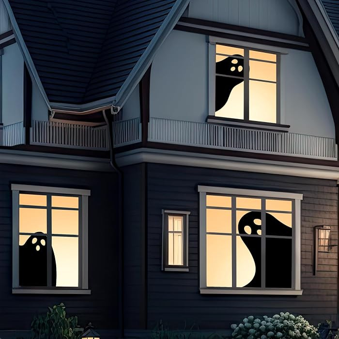 3 Pcs Halloween Boo Silhouette Window Decor | Amazon (US)