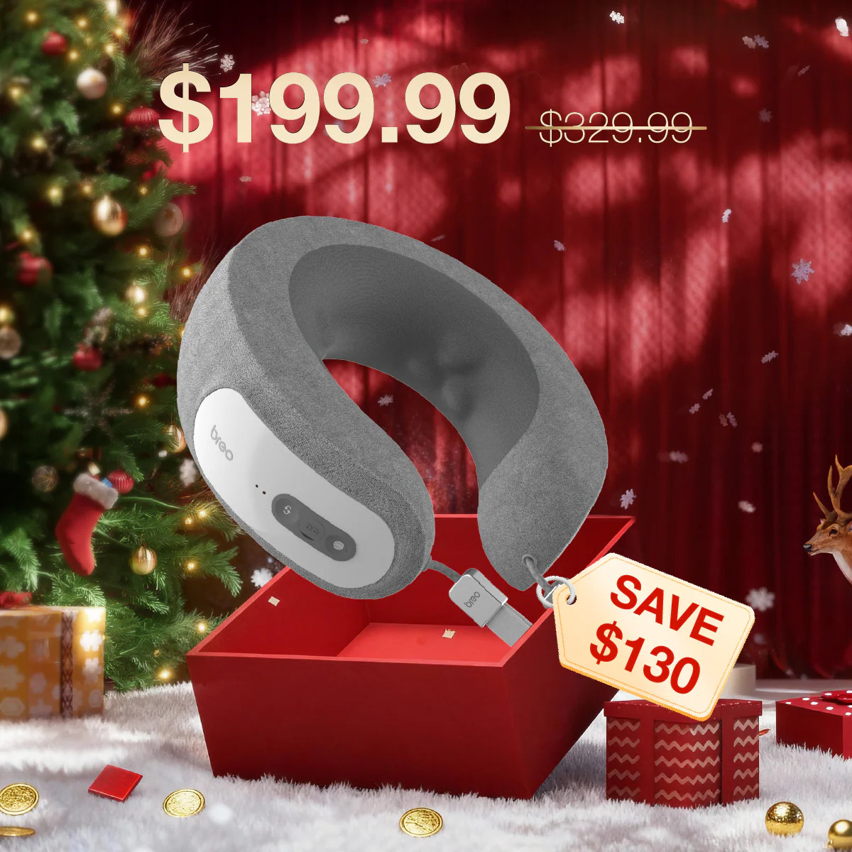 Heated Neck Massager Pillow for Relief | BREO