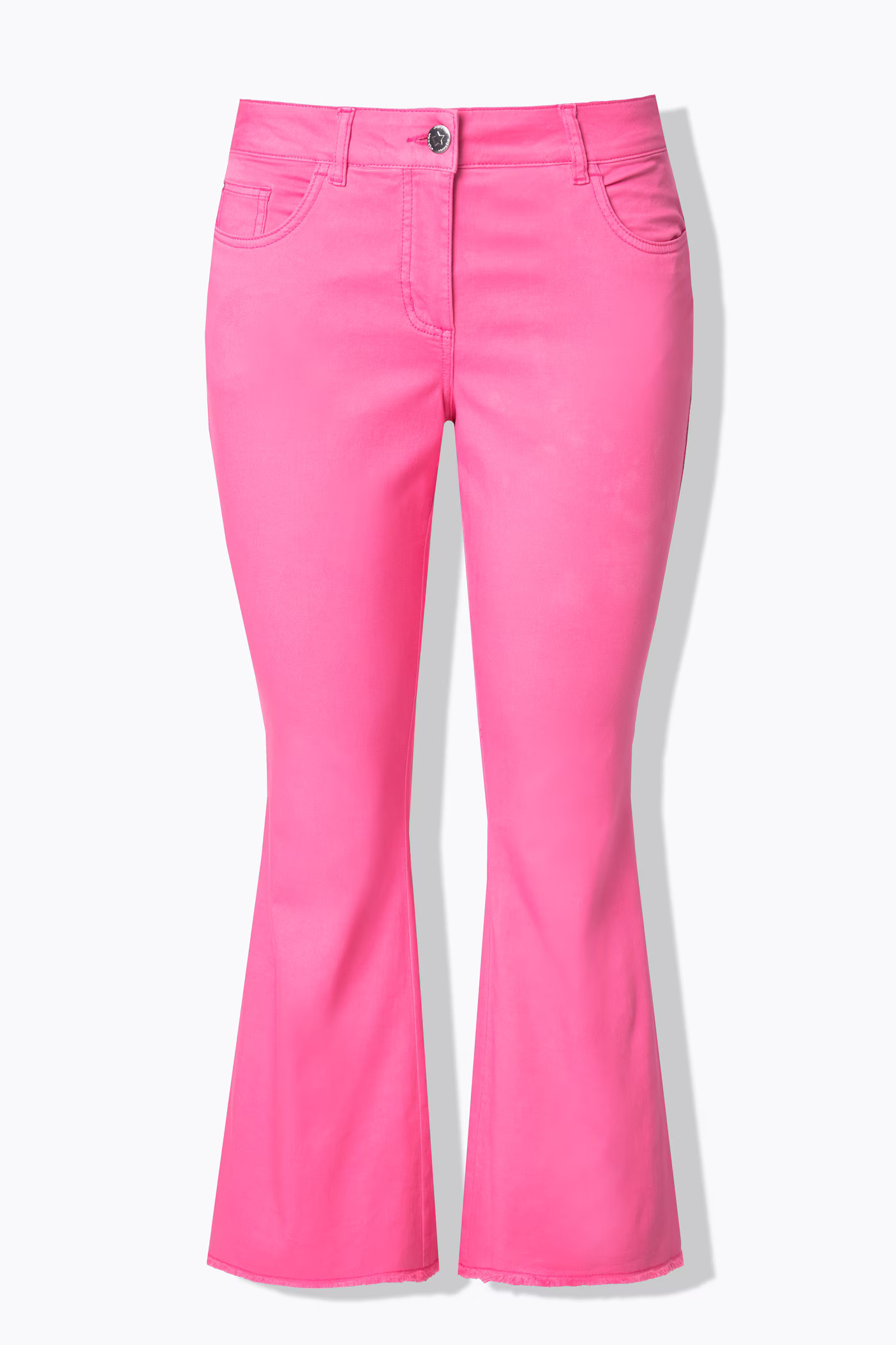 Jeans, ausgestellt, gerundeter Fransensaum | Happy Size - DE